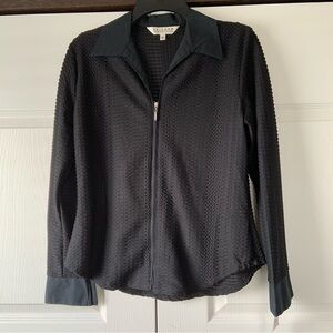 Uniform John Paul Richard NWT black waffle w/ sheer material top - SZ medium